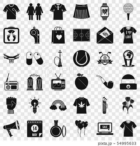 Man clothes icons set, simple style 54995633