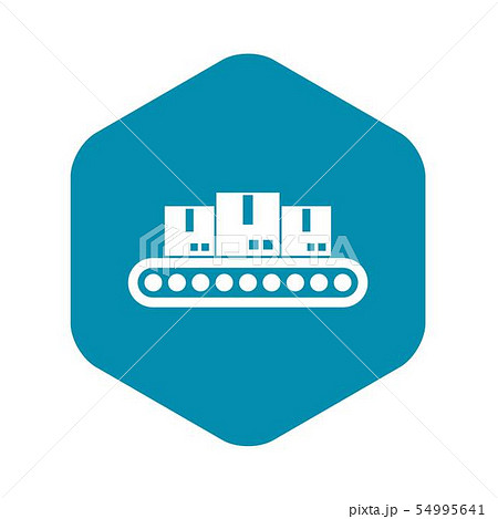 Belt conveyor with load icon, simple style Belt conveyor with load icon, simple style 54995641