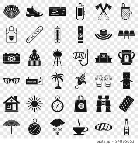 Vacation icons set, simple style Vacation icons set, simple style 54995652