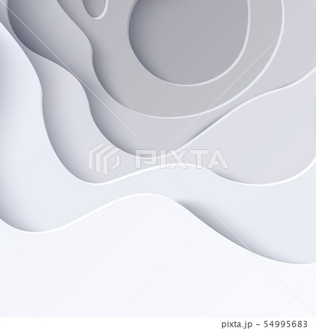 Set of two abstract white paper cut banners 54995683