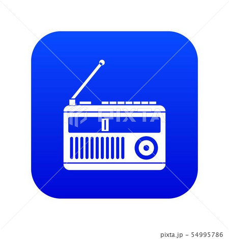 Retro Radio Icon Digital Blueのイラスト素材