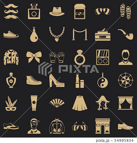 Vogue Life Icons Set Simple Styleのイラスト素材