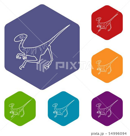 Velociraptor icons vector hexahedron Velociraptor icons vector hexahedron 54996094
