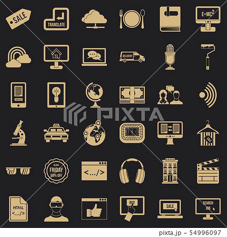 Web calendar icons set, simple style Web calendar icons set, simple style 54996097