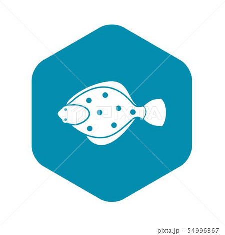 Flounder fish icon, simple style 54996367