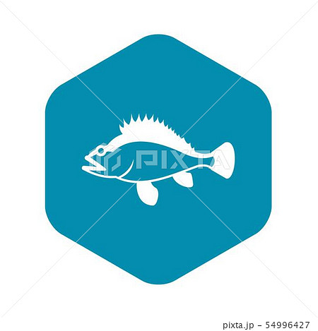 Rose fish, Sebastes norvegicus icon, simple style 54996427
