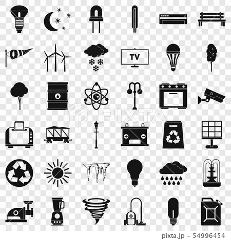 Windmill icons set, simple style 54996454
