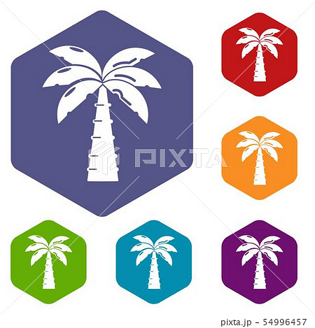 Palm icons vector hexahedron 54996457