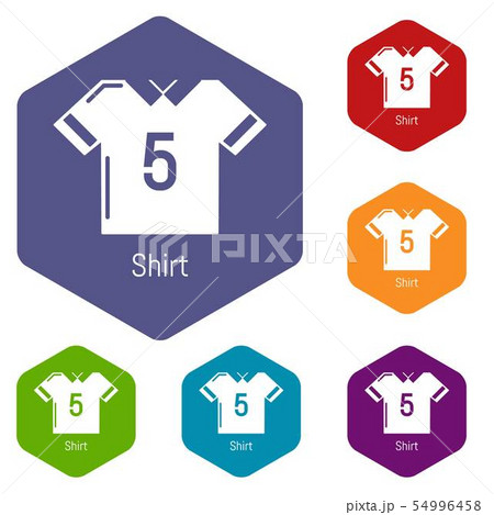Football shirt icons vector hexahedron 54996458