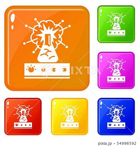 Flask explosion icons set vector color 54996592