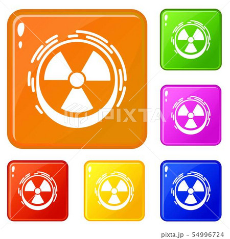 Radiation sign icons set vector color Radiation sign icons set vector color 54996724