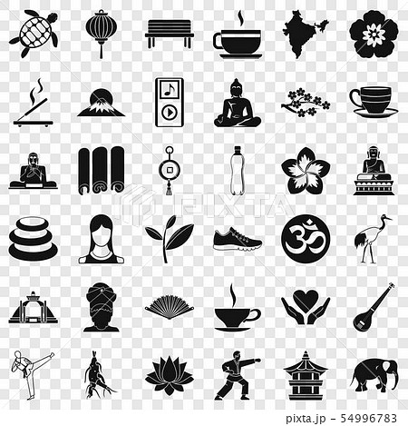 Yoga icons set, simple style Yoga icons set, simple style 54996783