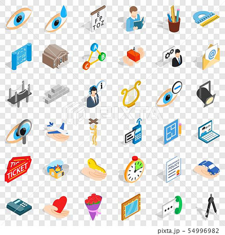 Work space icons set, isometric style 54996982