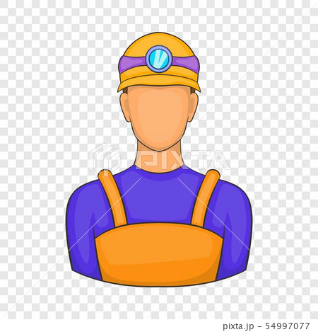 Male miner icon, cartoon style 54997077