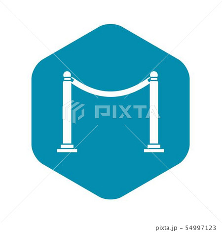 Decorative poles with tape icon, simple style 54997123