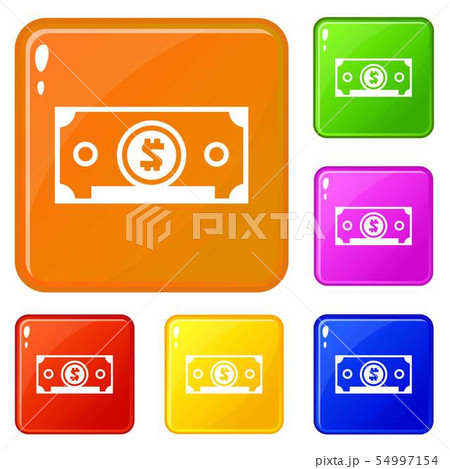 Marker icons set vector color 54997154