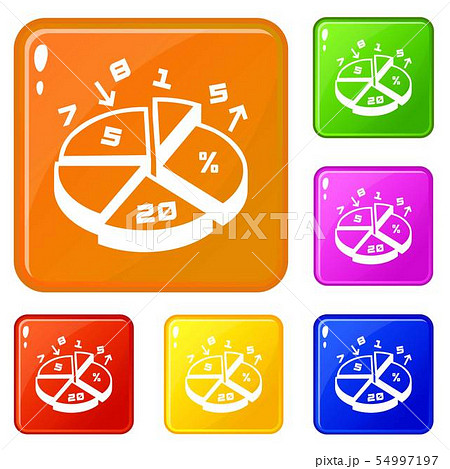 Pie chart icons set vector color 54997197