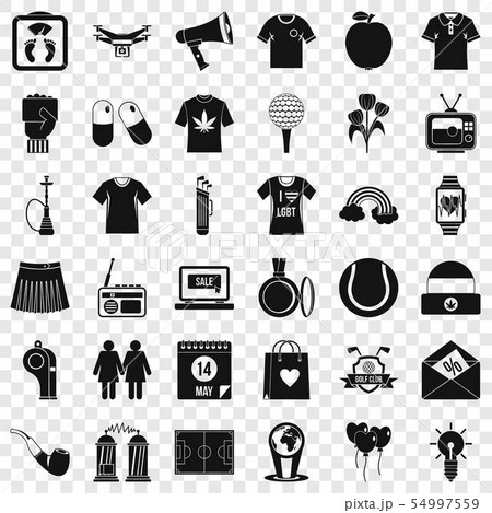 Man polo icons set, simple style 54997559