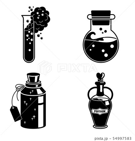 Potion Icons Set Simple Styleのイラスト素材