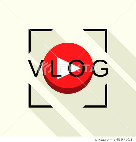 Online vlog logo, flat style 54997613