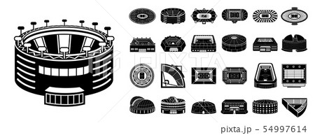 Arena icons set, simple style 54997614