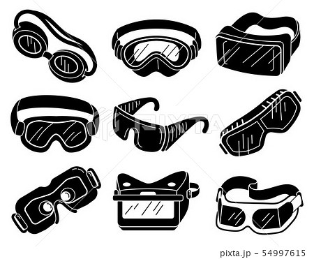 Goggles icons set, simple style 54997615
