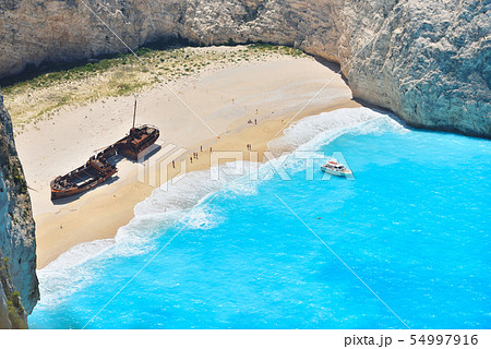 Famous shipwreck bay, Navagio beach, Zakynthos Famous shipwreck bay, Navagio beach, Zakynthos 54997916