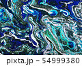Fluid art painting abstract texture, blue, white, black, gold and turquoise. 54999380