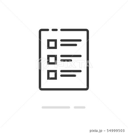 Checklist vector icon, line outline art document and to do list with checkboxes symbol, concept of 54999503