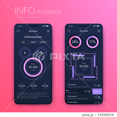 Mobile application interface. Ui design, stock vector Mobile application interface. Ui design, stock vector 54999656
