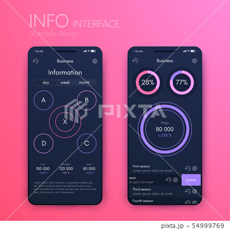 Mobile application interface. Ui design, stock vector 54999769