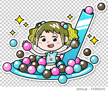 タピオカプールで遊ぶ女の子 55000291
