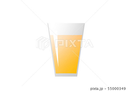グラスに入ったオレンジジュースのイラストのイラスト素材
