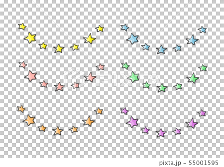 星のガーランドセットのイラスト素材