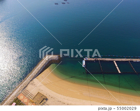 養殖地〜ドローンで空撮（伯方島／愛媛県今治市伯方町） 55002029