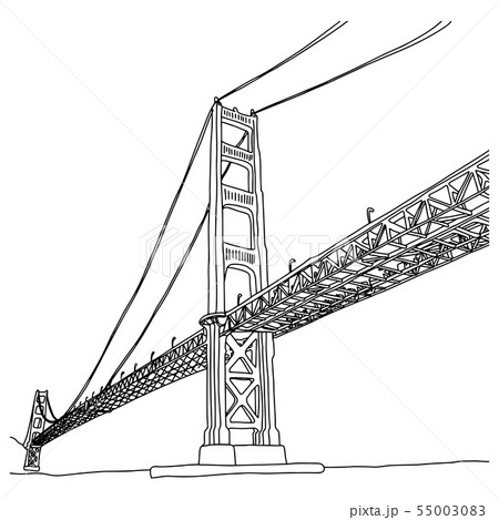golden gate bridge vector illustration sketch 55003083
