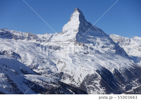 冬のスイス ツェルマット スキー場 Matterhorn 冬のスイス ツェルマット スキー場 Matterhorn 55003663