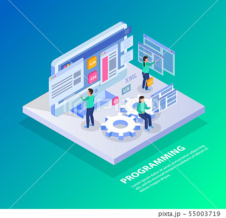 Programming Website Isometric Background 55003719
