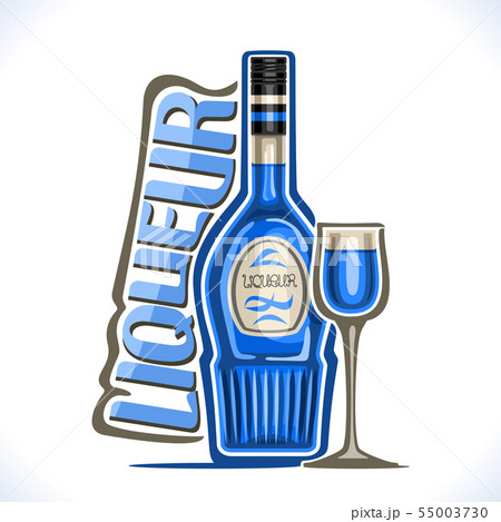 Vector alcohol drink Curacao Liqueur 55003730