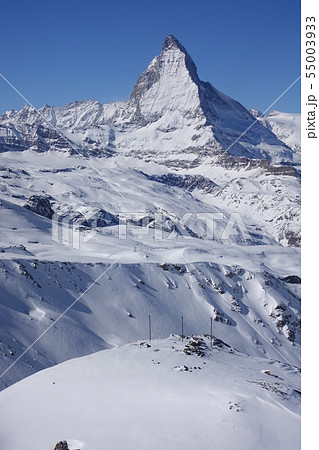 冬のスイス ツェルマット スキー場 Matterhornの写真素材