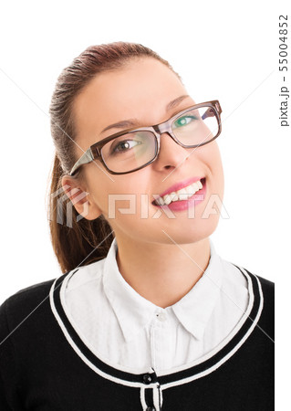 Portrait of a young girl wearing glasses 55004852