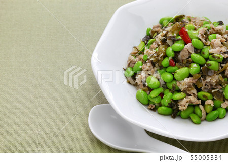 雪菜と枝豆の炒めもの 55005334