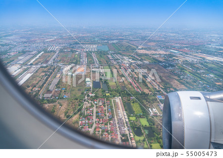 aerial view from the plane window aerial view from the plane window 55005473