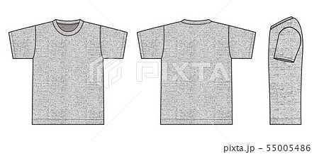 半袖Tシャツ 絵型イラスト/前面・背面・側面 (杢グレー・色むらテクスチャ) 半袖Tシャツ 絵型イラスト/前面・背面・側面 (杢グレー・色むらテクスチャ) 55005486