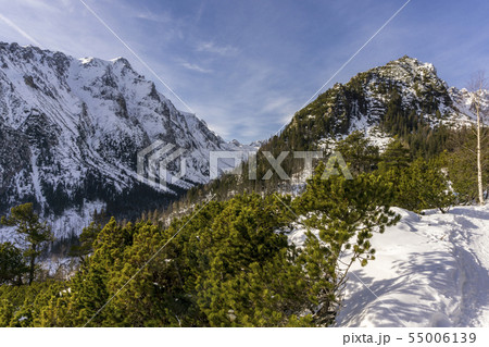 Slavkovsky Peak in a beautiful winter scenery. Slavkovsky Peak in a beautiful winter scenery. 55006139