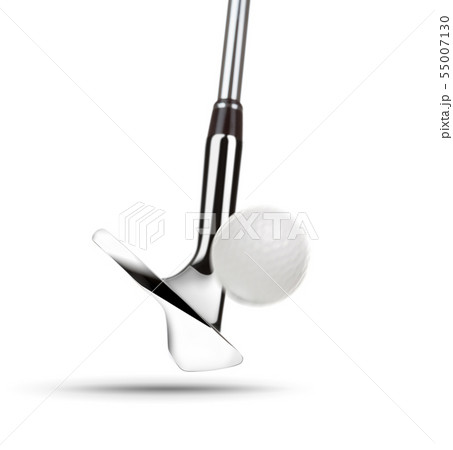 Chrome Golf Club Wedge Iron Hitting Golf Ball Chrome Golf Club Wedge Iron Hitting Golf Ball 55007130