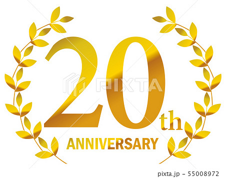 月桂樹をモチーフにしたアニバーサリーのロゴ_20周年・月桂冠・ローレル 月桂樹をモチーフにしたアニバーサリーのロゴ_20周年・月桂冠・ローレル 55008972