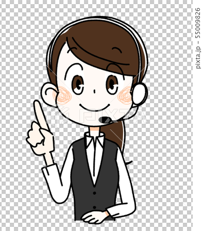 做手指的年輕女性操作員 做手指的年輕女性操作員 55009826