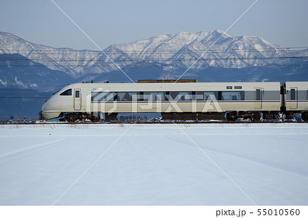 雪原の中を走る特急しらさぎ 55010560