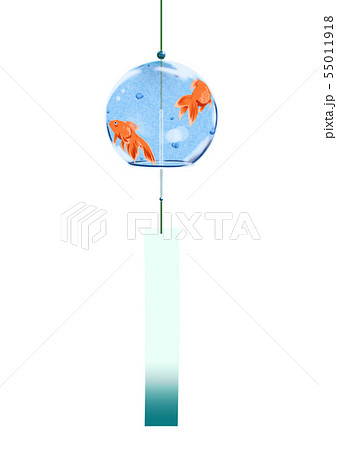 風鈴 金魚柄単体2のイラスト素材 風鈴 金魚柄単体2のイラスト素材